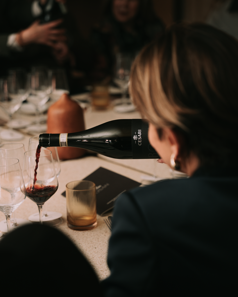 Amarone della Valpolicella Riserva Bosan bottle being poured